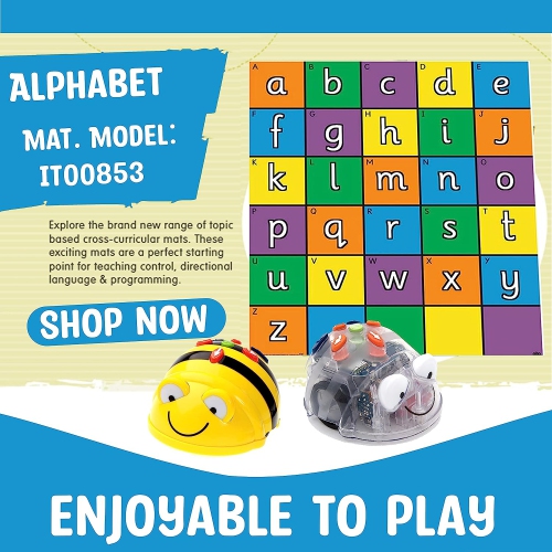 TTS Alphabet Mat for Bee-Bot and Blue-Bot Coding Robot Accessories, Educational STEM Programming Playmat Toy, Programming Floor Robots Accessory Mats