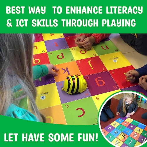 TTS Alphabet Mat for Bee-Bot and Blue-Bot Coding Robot Accessories, Educational STEM Programming Playmat Toy, Programming Floor Robots Accessory Mats