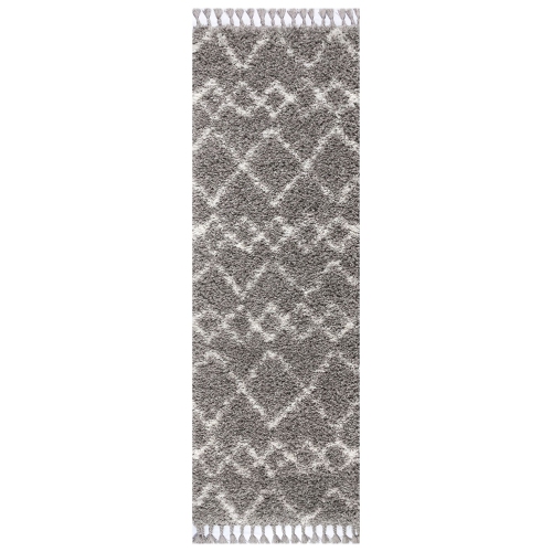 Mercer Shag Plush Tassel Moroccan Tribal Geometric Trellis Area Rug