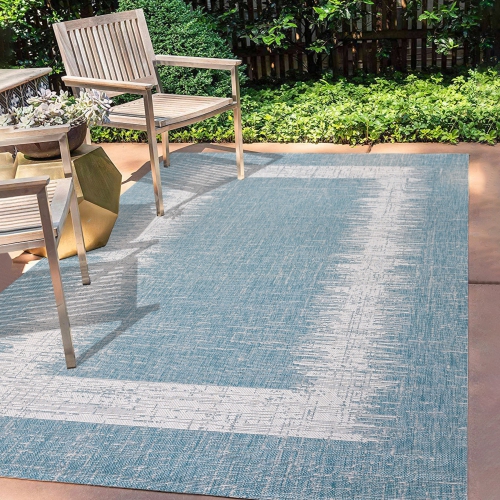 Scandi Minimalist Border Indoor/Outdoor Area Rug