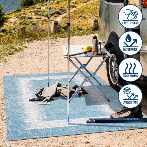 Scandi Minimalist Border Indoor/Outdoor Area Rug