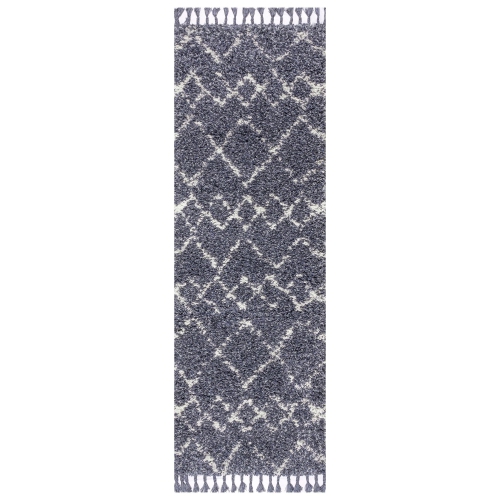 Mercer Shag Plush Tassel Moroccan Tribal Geometric Trellis Area Rug