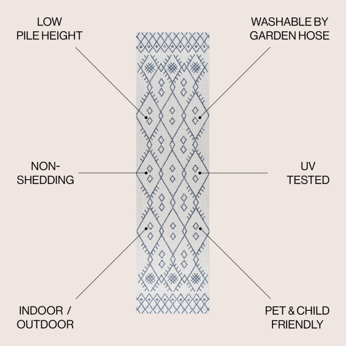 Boho Moroccan Indoor/Outdoor Area Rug