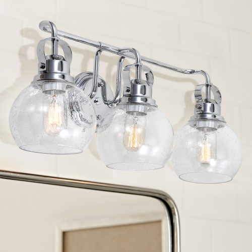 Shirley Metal Bubbled Glass Vanity Light