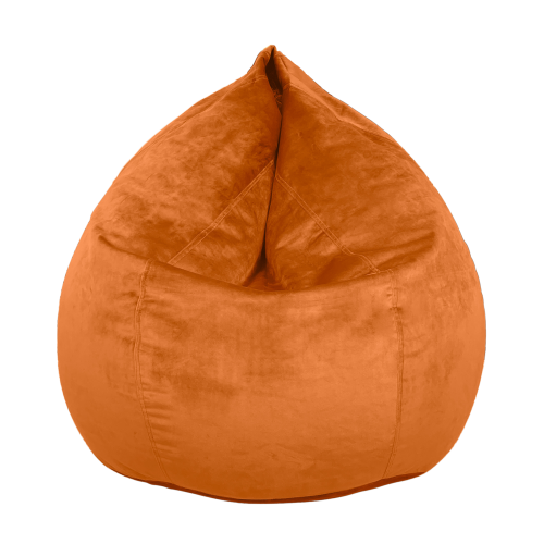 DOJO  Teardrop Bean Bag Chair (Filled) - Plush Ultra Soft Giant Bean Bag for Adults, Teens, Kids - Velvet In Orange