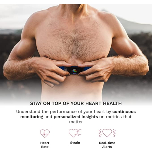 Frontier X2 Smart Heart Monitor with Chest Strap, Wireless Heart Health Monitoring Device with Strain, Breathing Rate, Rhythm and Fitness Tracking