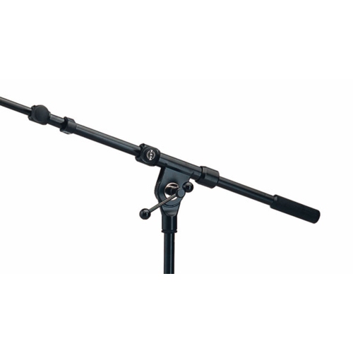 K&M Stands 259-BLACK Low Level Microphone Stand with Telescopic Boom Arm