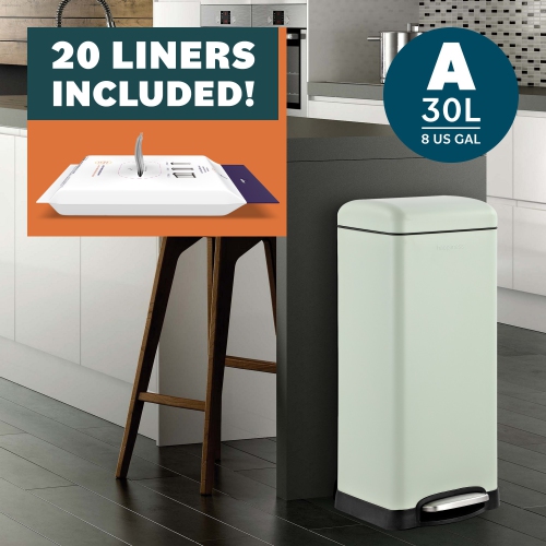 Betty Retro Step-Open Trash Can with Liners