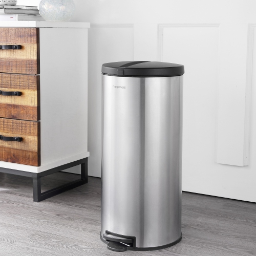 Oscar Round Step-Open Trash Can with Mini Trash Can