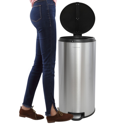 Oscar Round Step-Open Trash Can with Mini Trash Can