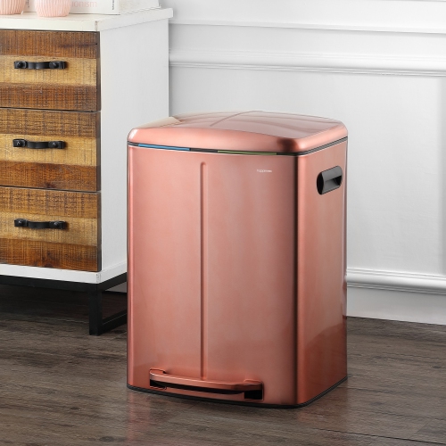 Marco Rectangular Double Bucket Trash Can with Soft-Close Lid