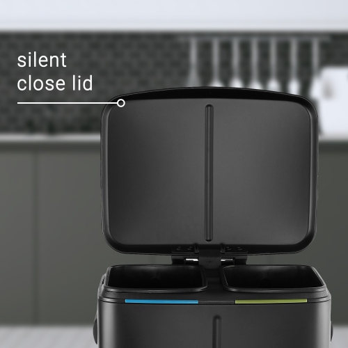 Marco Rectangular Double Bucket Trash Can with Soft-Close Lid