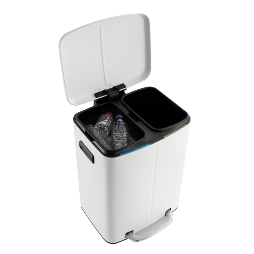 Marco Rectangular Double Bucket Trash Can with Soft-Close Lid