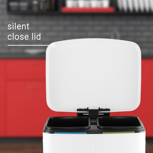 Marco Rectangular Double Bucket Trash Can with Soft-Close Lid