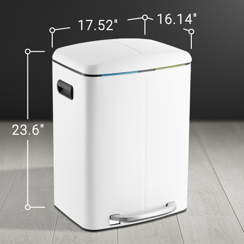 Marco Rectangular Double Bucket Trash Can with Soft-Close Lid