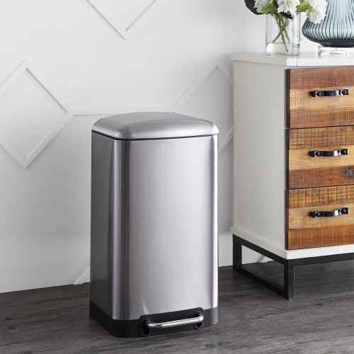 Ashley Rectangular Trash Can with Soft-Close Lid with Mini Trash Can