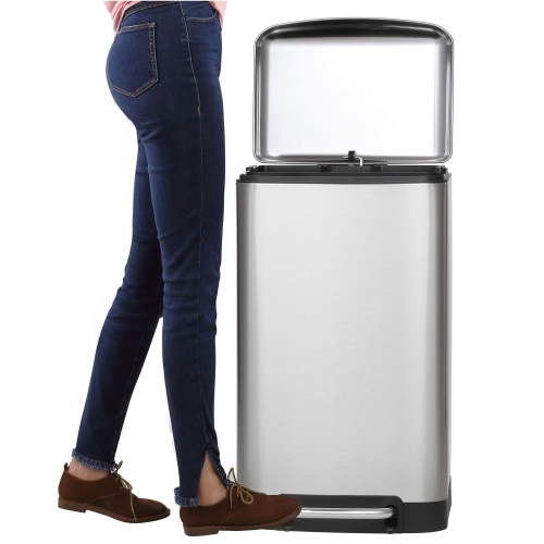 Ashley Rectangular Trash Can with Soft-Close Lid with Mini Trash Can