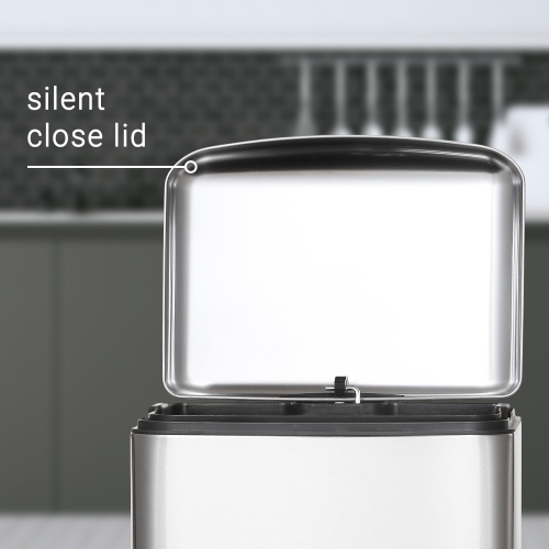 Ashley Rectangular Trash Can with Soft-Close Lid with Mini Trash Can