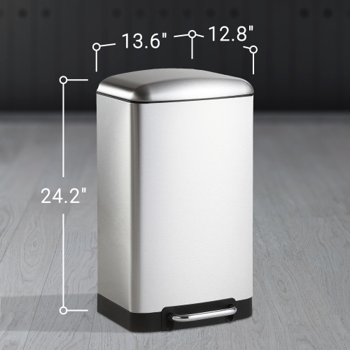 Ashley Rectangular Trash Can with Soft-Close Lid with Mini Trash Can