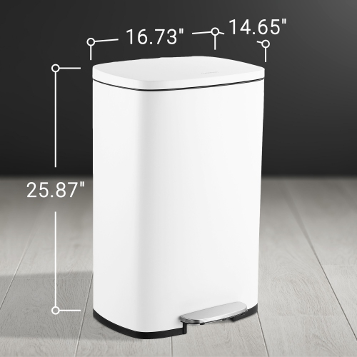 Connor Rectangular Trash Can with Soft-Close Lid and Mini Trash Can