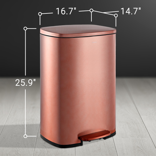 Connor Rectangular Trash Can with Soft-Close Lid and Mini Trash Can