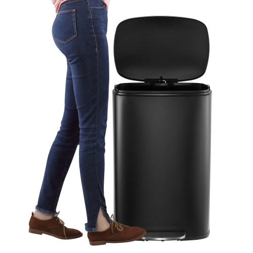 Connor Rectangular Trash Can with Soft-Close Lid and Mini Trash Can