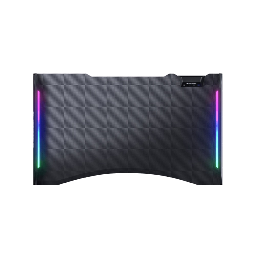 Cougar mars 120 bureau de jeu 49,2 po texture fibre de carbone éclairage ARGB double face effets et boîtier de commande E/S USB et prise audio et