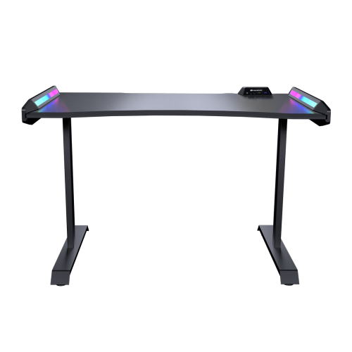 Cougar mars 120 bureau de jeu 49,2 po texture fibre de carbone éclairage ARGB double face effets et boîtier de commande E/S USB et prise audio et