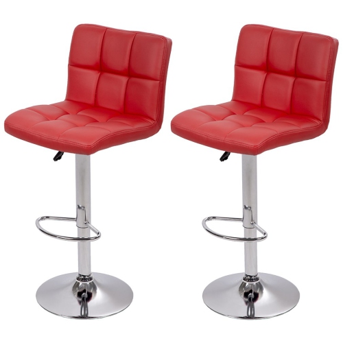 Image 1 of 7.. Counter Height Bar Stools Set of 2 PU Leather Swivel BarStools for Kitchen Stool Height Adjustable Counter Stool Barstools Dining Chair with Back
