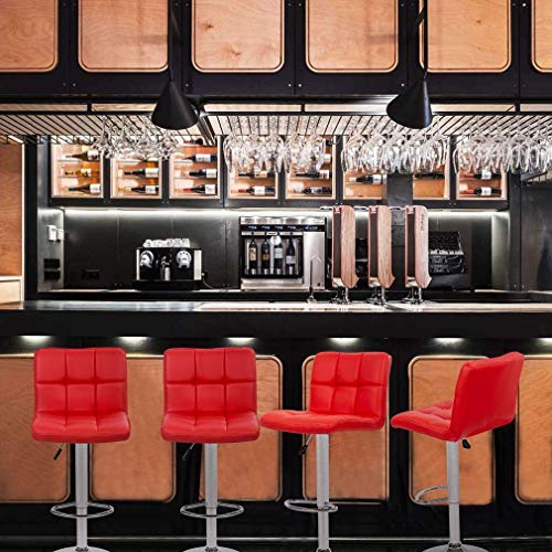 Counter Height Bar Stools Set of 2 PU Leather Swivel BarStools for Kitchen Stool Height Adjustable Counter Stool Barstools Dining Chair with Back