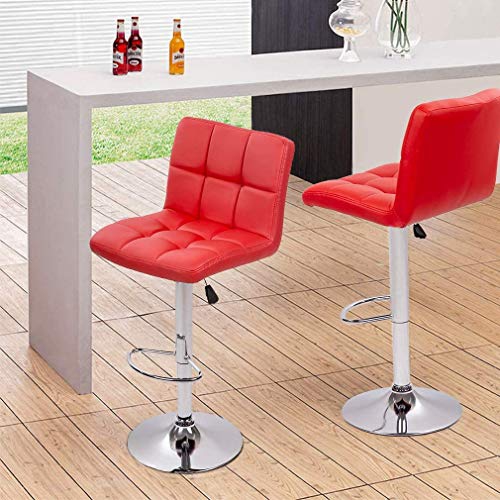 Counter Height Bar Stools Set of 2 PU Leather Swivel BarStools for Kitchen Stool Height Adjustable Counter Stool Barstools Dining Chair with Back