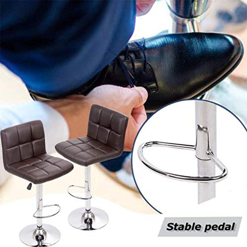 Counter Height Bar Stools Set of 2 PU Leather Swivel BarStools for Kitchen Stool Height Adjustable Counter Stool Barstools Dining Chair with Back
