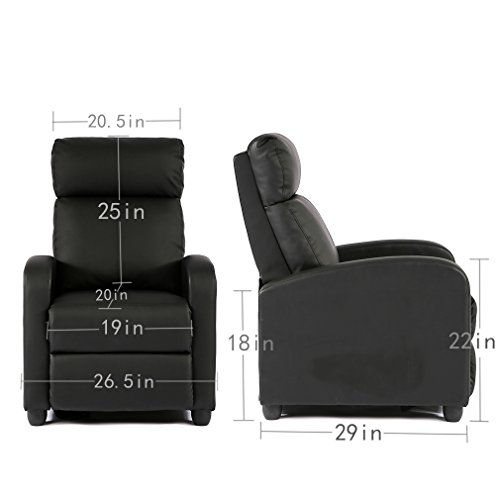 Fauteuil inclinable FDW sofa simple fauteuil inclinable fauteuil cuir cinéma maison fauteuil salon chaise longue avec dossier rembourré