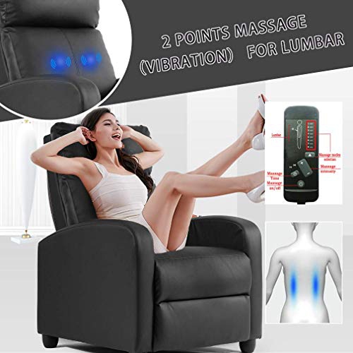 Recliner Chair for Living Room Massage Recliner Sofa Reading Chair Winback Single Sofa Home Theater Seating Modern Reclining Chair Easy Lounge with