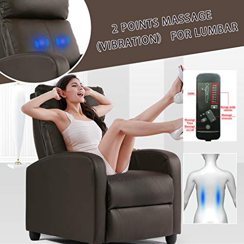 Recliner Chair for Living Room Massage Recliner Sofa Reading Chair Winback Single Sofa Home Theater Seating Modern Reclining Chair Easy Lounge with