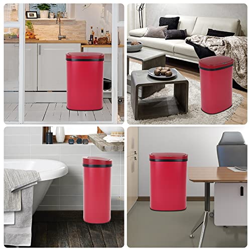 13 Gallon Sensor Garbage Can Kitchen with Lid, Stainless Steel 50L Automatic Trash Can for Kitchen Office Bedroom Indoor Trash Bin
