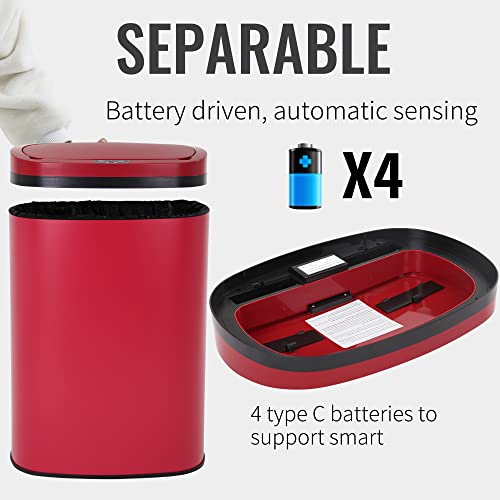 13 Gallon Sensor Garbage Can Kitchen with Lid, Stainless Steel 50L Automatic Trash Can for Kitchen Office Bedroom Indoor Trash Bin