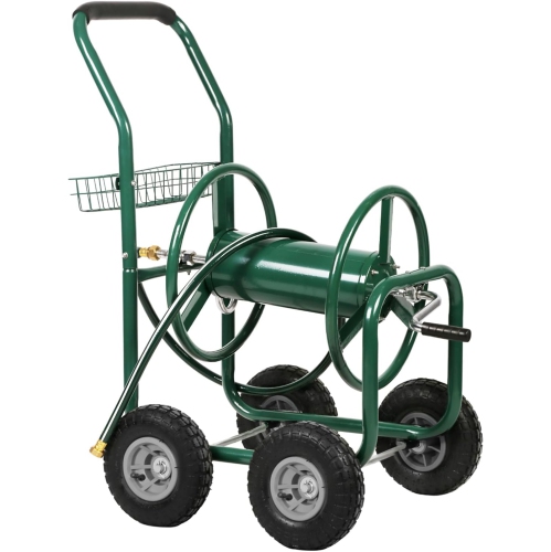 FDW  Garden Hose Reel Cart Tools Outdoor Yard Water Truck Heavy Dutywater Planting In Green