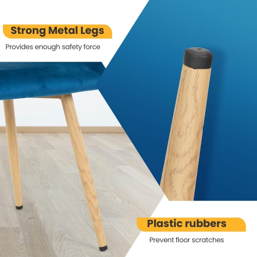 Dining room chair 2-piece set chair metal side chair PU leather armrest side chair 2-piece set for home kitchen bedroom living room metal leg