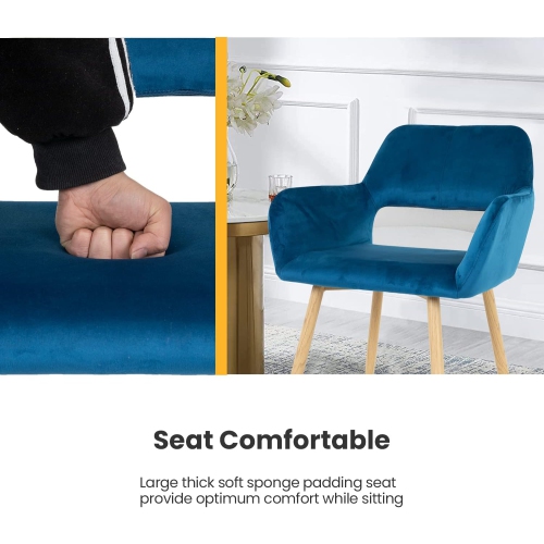 Dining room chair 2-piece set chair metal side chair PU leather armrest side chair 2-piece set for home kitchen bedroom living room metal leg