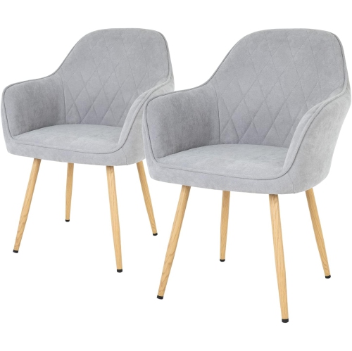 Dining room chair 2-piece set chair metal side chair PU leather armrest side chair 2-piece set for home kitchen bedroom living room metal leg