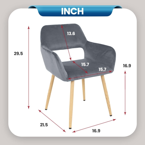 Accent Chairs Dining Arm Chairs Dining Room Chair Kitchen Chair of 2 Dining Metal Side Chairs Arm Side Chairs Set of 2 Metal Legs for Home Kitchen