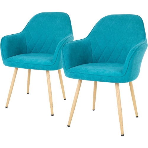 FDW  Dining Room Chair Kitchen Chair Of 2 Dining Metal Side Chairs Pu Leather Arm Side Chairs Set Of 2 for Home Kitchen Bedroom Living Room, Metal