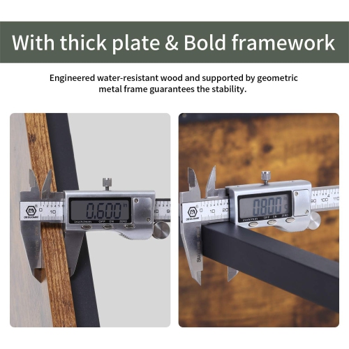 BestOffice Computer Desk 47 inches Home Office Desk Writing Study Table Modern Simple Style PC Desk with Metal Frame,Brown