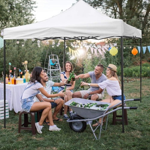10 x 10ft Pop Up Canopy Tent,Party Tent Ez Up Canopy Sun Shade Wedding Instant Folding Protable Better Air Circulation Outdoor Gazebo with Backpack