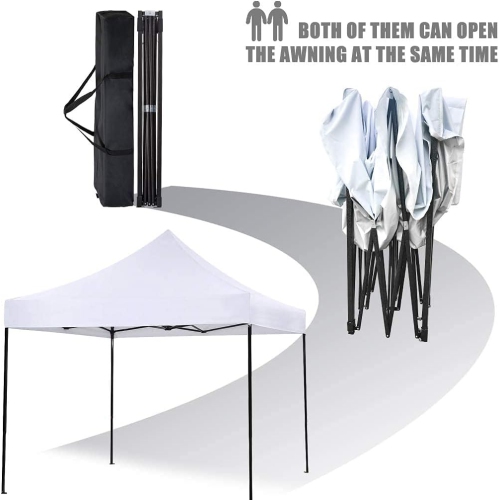 10 x 10ft Pop Up Canopy Tent,Party Tent Ez Up Canopy Sun Shade Wedding Instant Folding Protable Better Air Circulation Outdoor Gazebo with Backpack