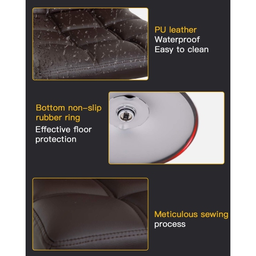 Bar Stool Set of 2 Modern Barstools Counter Height Swivel Bar Stool Height Adjustable PU Leather Bar Chairs Hydraulic Home Kitchen Stools Dining Room