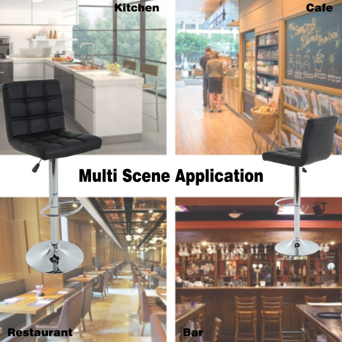 Bar Stool Set of 2 Modern Barstools Counter Height Swivel Bar Stool Height Adjustable PU Leather Bar Chairs Hydraulic Home Kitchen Stools Dining Room