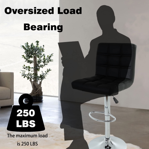 Bar Stool Set of 2 Modern Barstools Counter Height Swivel Bar Stool Height Adjustable PU Leather Bar Chairs Hydraulic Home Kitchen Stools Dining Room