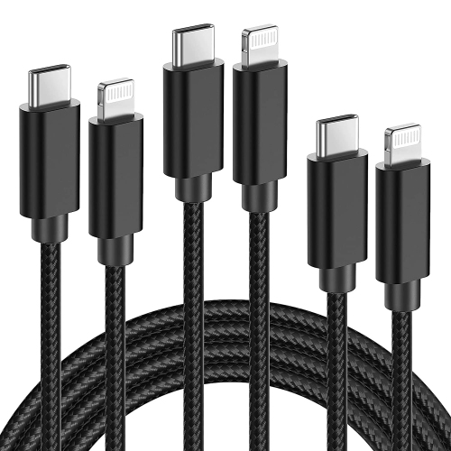 USB C to Lightning Cable MFi Certified, 3Pack 3/6/10Ft iPhone